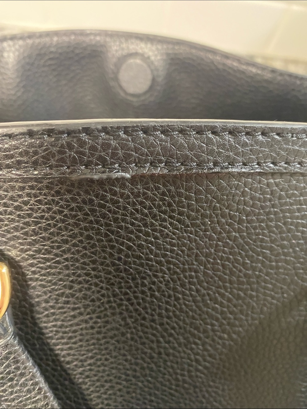 Michael Kors Black Pebbled Leather Tote with Gold-Tone Logo - Picture 13 of 16